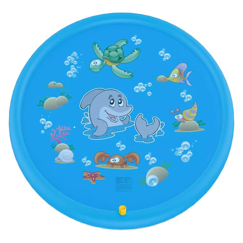 Cross-Border New Amazon Pvc Water Spray Pad 170cm Kidsren's Outdoor Toy Lawn Beach Dolphin Water Spray Pool