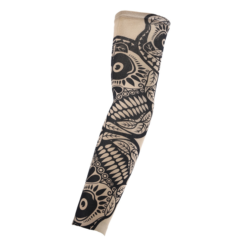 Picture of Outdoor Sleeve Tattoo Sleeve Seamless Men's and Women's Flower Arm Riding Sunscreen Sleeve Tattoo Arm Gifts