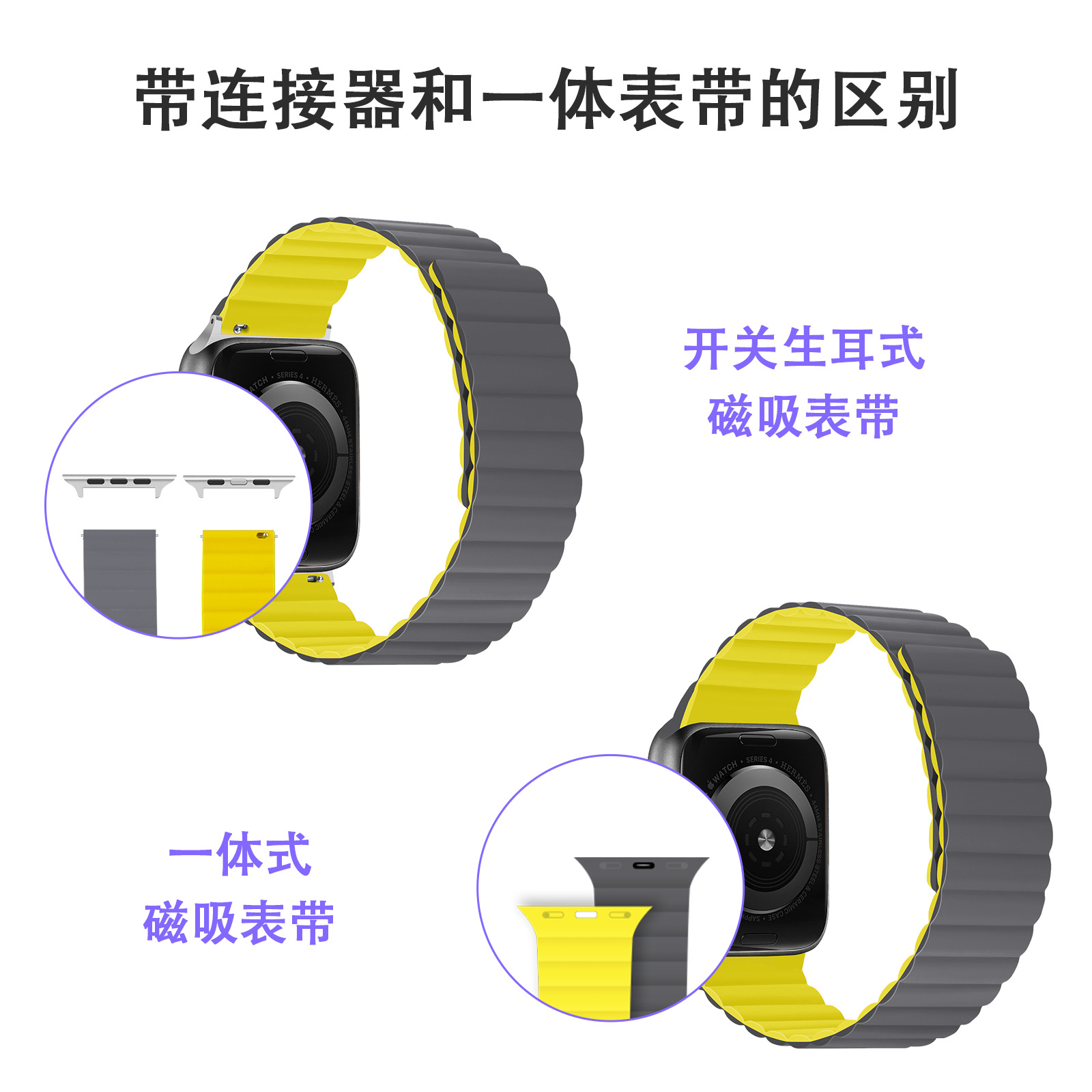 Picture of Suitable for Apple Strap Magnetic Silicone Integrated Strap iwatch8 Strap Silicone Magnetic Apple Strap New