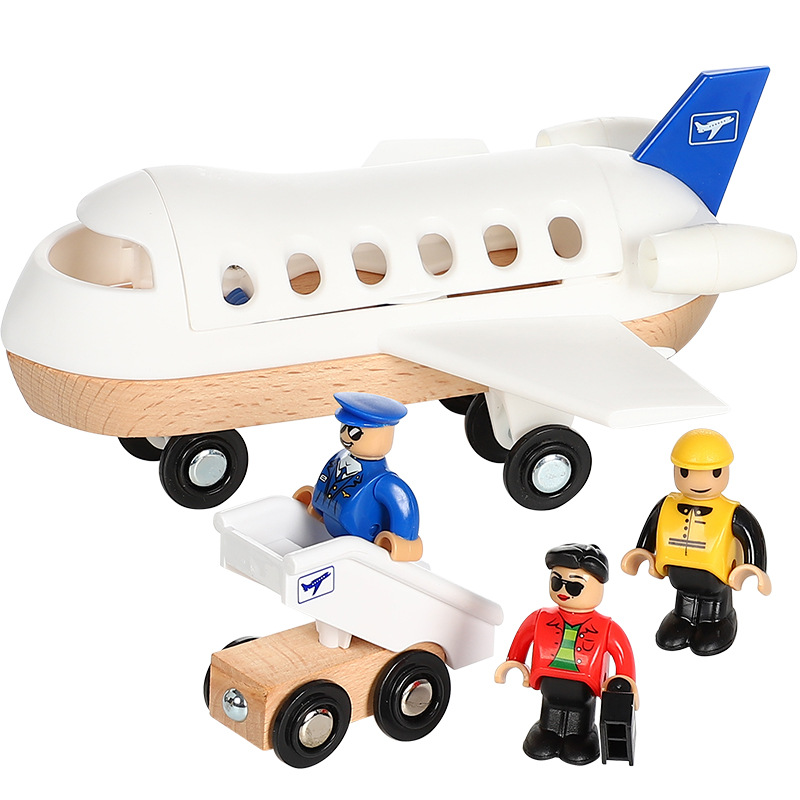 Picture of Wooden Thomas the Tank Engine Track Scene Accessories Large Aircraft Set with Villain Luggage