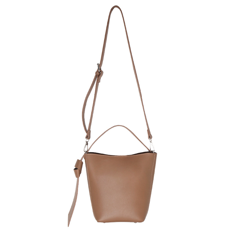Picture of Wu 77 Simple da Capacity Solid Color Bag Korean Style Adjustable Shoulder Bag Pu Bucket Bag Female Student