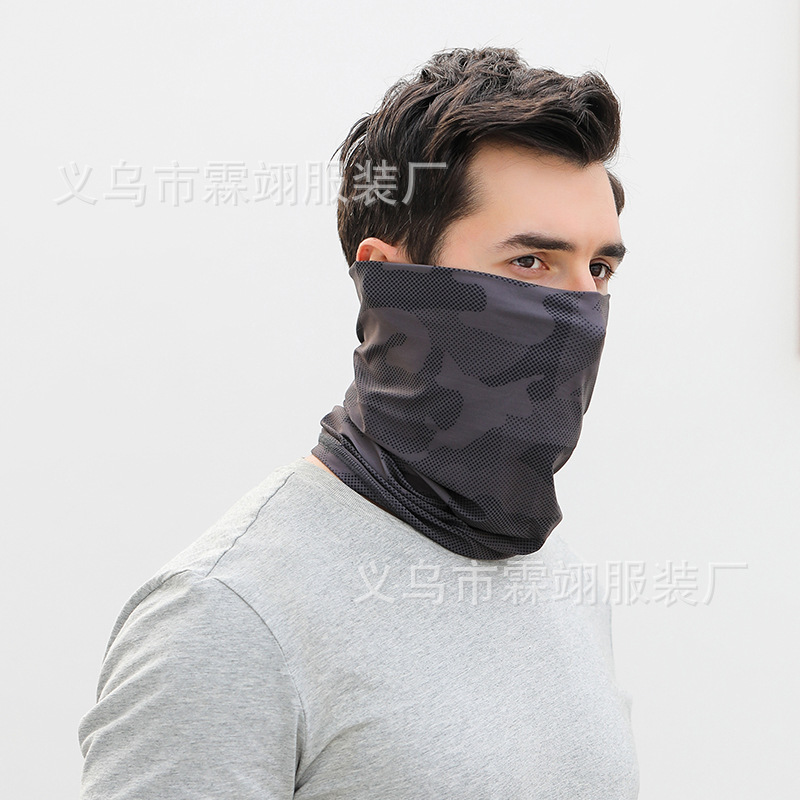 Picture of Sunscreen Mask Ice Silk Scarf Set Men's Headband Neck Protection Neck Summer Fishing Magic Riding Face Face Face Thin