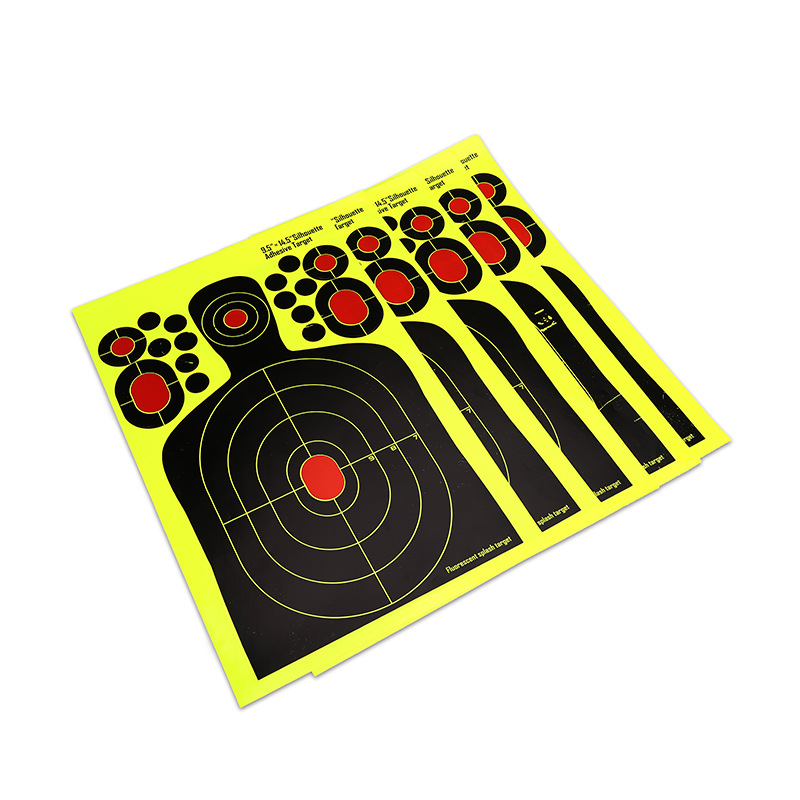 Picture of [9.5*14.5 inch 25 * 37cm] humanoid shooting target paper fluorescent adhesive hunting training splash effect