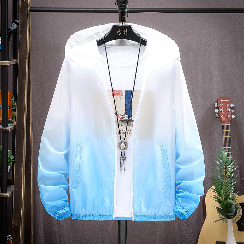 Picture of New summer sun protection clothing men's lightweight breathable hooded gradient skin clothing Outdoor Fishing Couple sun protection clothing women
