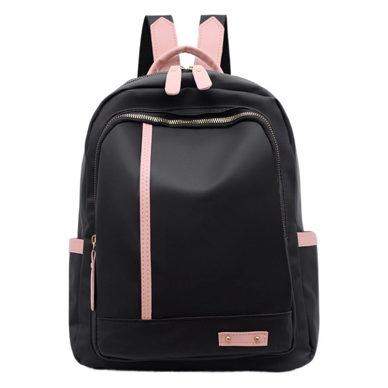 2024 New Women's Bag Oxford Cloth Fashionable Shoulder Bag Korean Style Street Fashionable Contrast Color Anti-splashing Ultra-light Travel Backpack