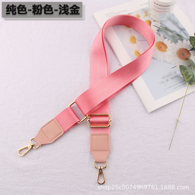 Picture of Solid Color Bag with Children's Wide Shoulder Strap Accessories Men's Single Shoulder Crossbody Bag Strap Pure Black Adjustable Replacement Strap