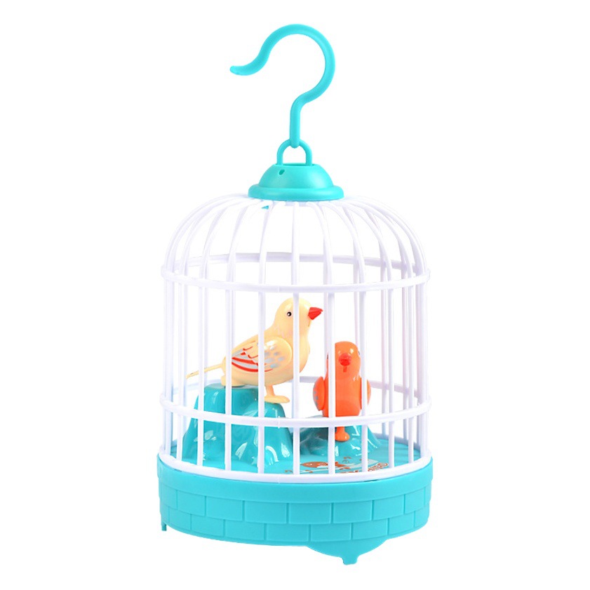 Cross-border children's tongue-learning bird cage toy simulation voice-controlled tremolo electric interactive bird cage gift stall wholesale