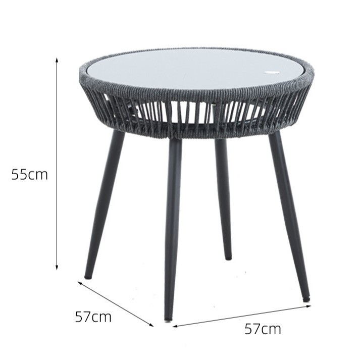 Picture of Courtyard Leisure Backrest Rattan Chair Restaurant Terrace Balcony Outdoor Chair Small Garden Cafe Combination Table and Chairs