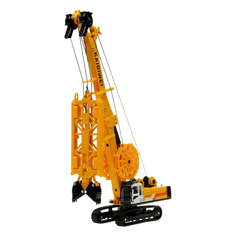 Authentic Kaidiwei 1:64 Alloy Groove Machine Piling Machine Model Subway Engineering Vehicle Toys Spot Wholesale