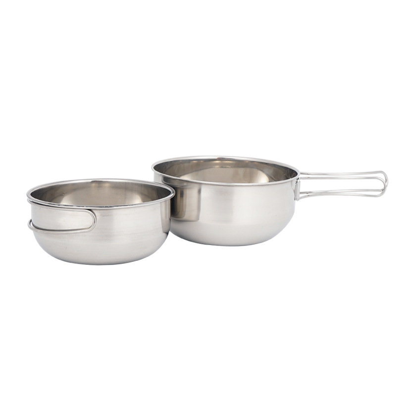 Picture of Outdoor 304 Stainless Steel Folding Bowl 500ml Camping Portable Multifunctional picnic Set Bowl Cookware Mountaineering Cup Tableware