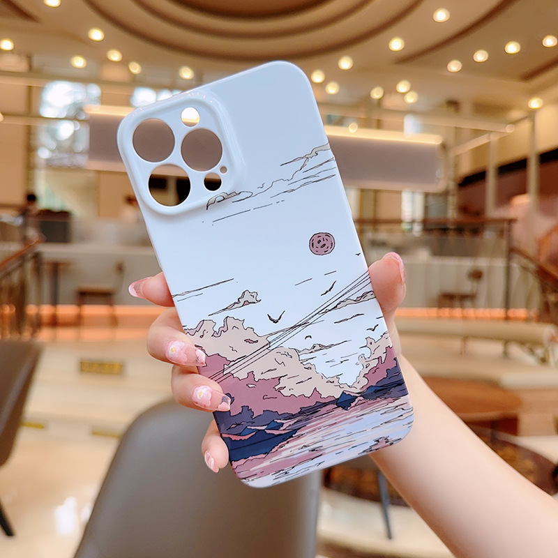 Picture of Painted Sunset Hill iphone14pm Phone Case for 15iPhone Filin Hard Case Apple 11 Phone Case