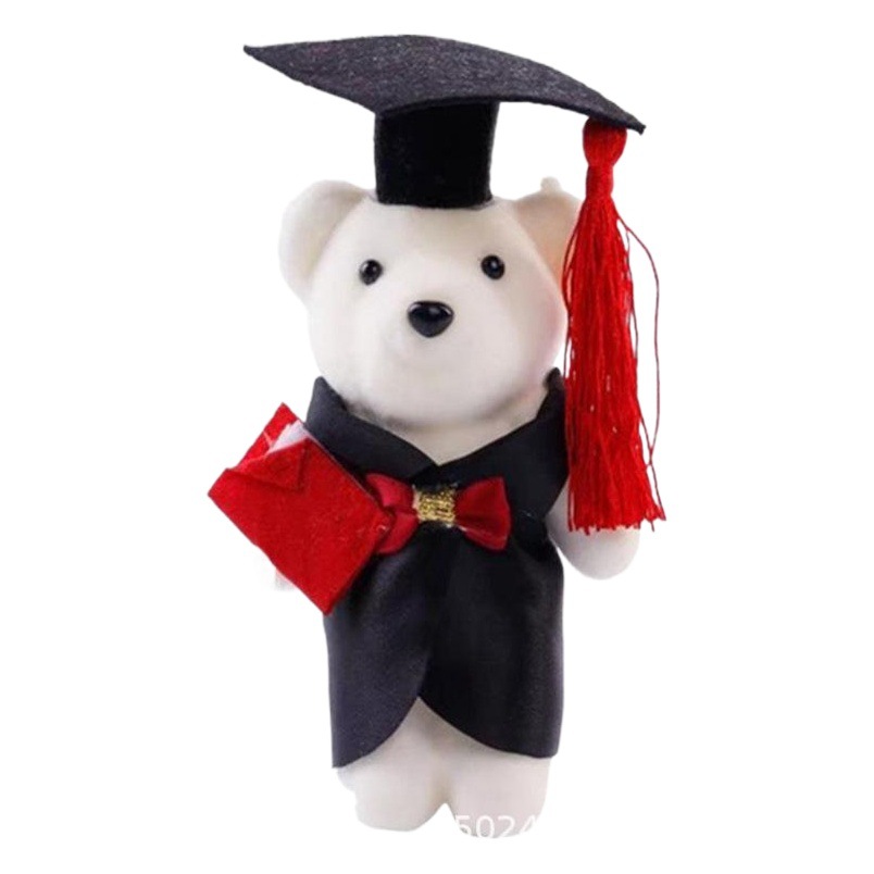 Wholesale send students Dr. bear male and female height 14cm all handmade graduation bear bag bouquet cartoon baby bear