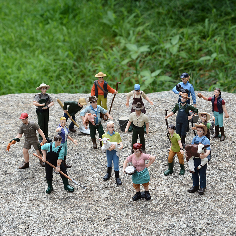 Picture of Cross-border Simulation Plant Doll Model Scene Ornaments DIY Farm House Workers Fence Stone Model Toys
