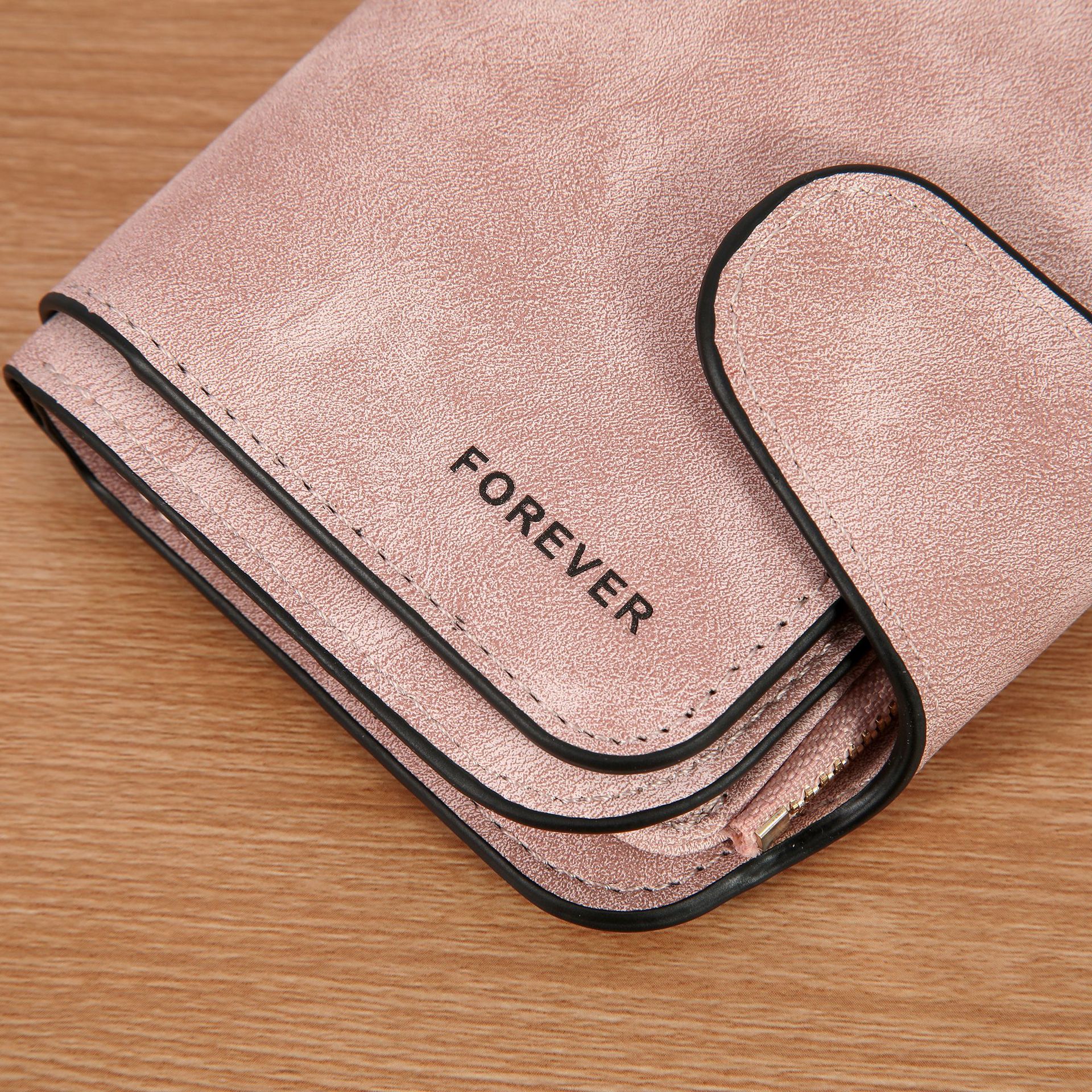 Picture of Cross-Border Retro Nubuck Leather Women's Wallet Short Multi-Card Slot Coin Purse Buckle Wallet Student Small Clutch Bag