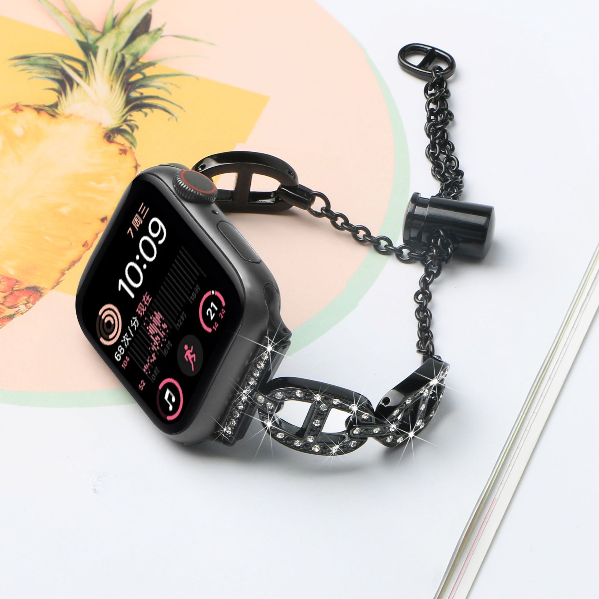 Picture of For Apple Watch Strap Metal Diamond appleiwatch109 Women Adjustable Chain Thin Strap Cross-border Wholesale