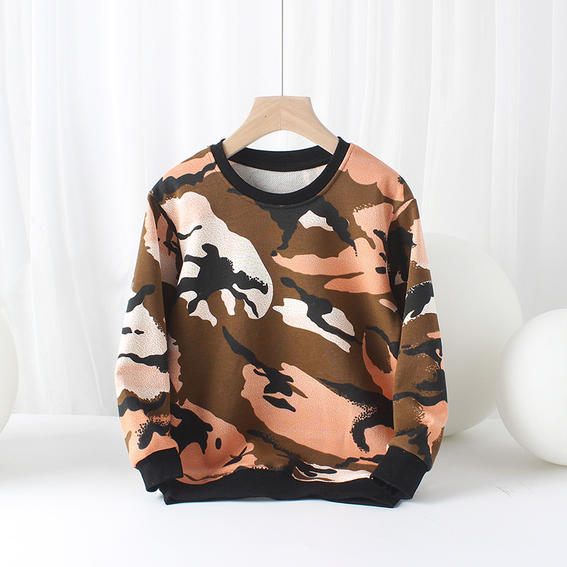 Picture of Children's Clothing Spring and Autum Korean Style New Boys' Long-Sleeved Sweatshirts Medium and Large Kidsren's Terry Pure Color Bottoming Shirts Kidsren's Sweatshirts