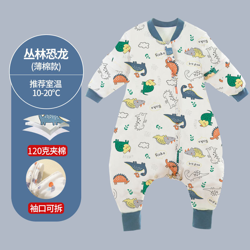 Picture of Spring and Autumn Thin Children's Sleeping Bag Constant Temperature Infant and Toddler Class a Split Leg Sleeping Bag Cartoon Pure Cotton Baby Sleeping Bag with Detachable Sleeves