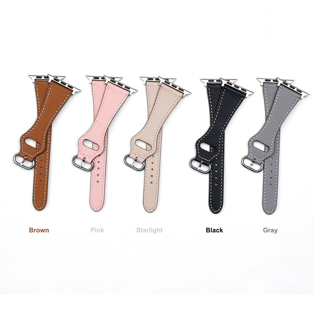 Picture of Suitable for Apple Strap Genuine Leather New Small Man Waist Top Layer Genuine Leather Strap iwatch7 Representative Strap Genuine Leather Women's Style