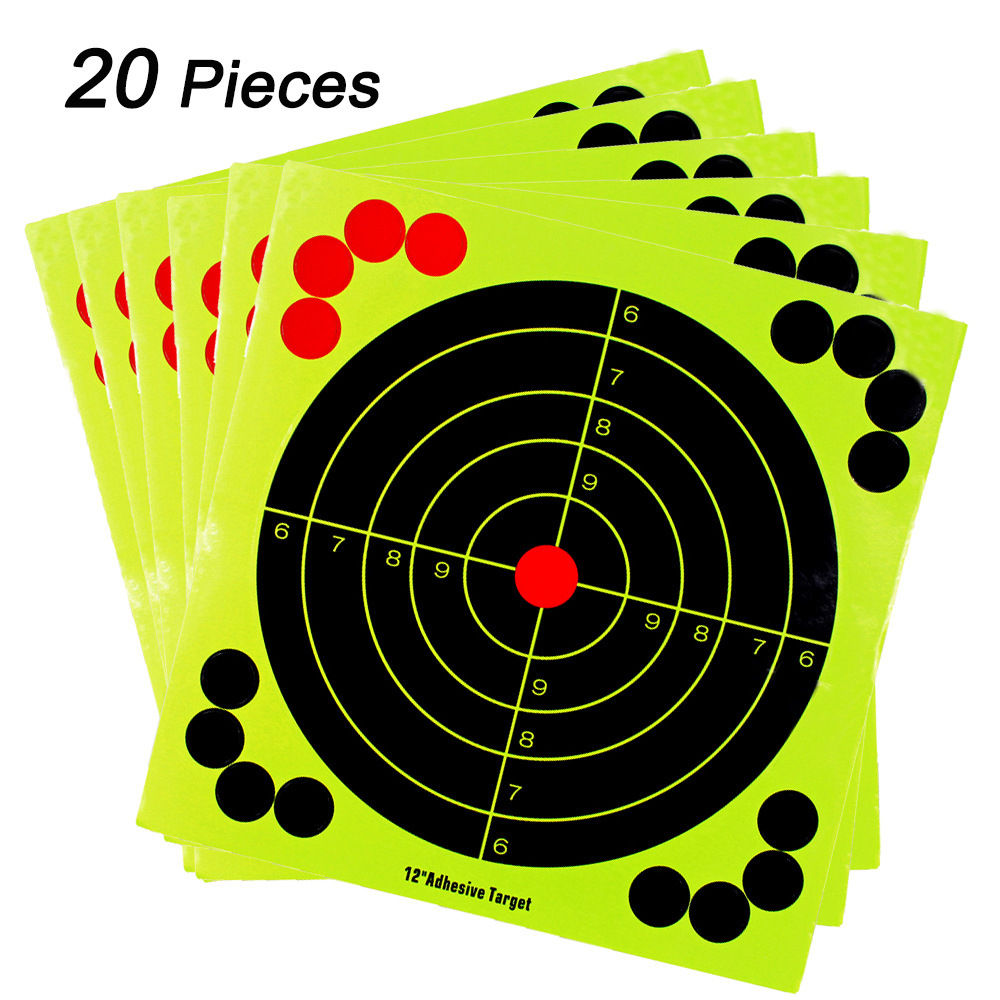 Picture of 12 inch hunting training target paper cardboard fluorescent adhesive shooting target paper splash effect sticker