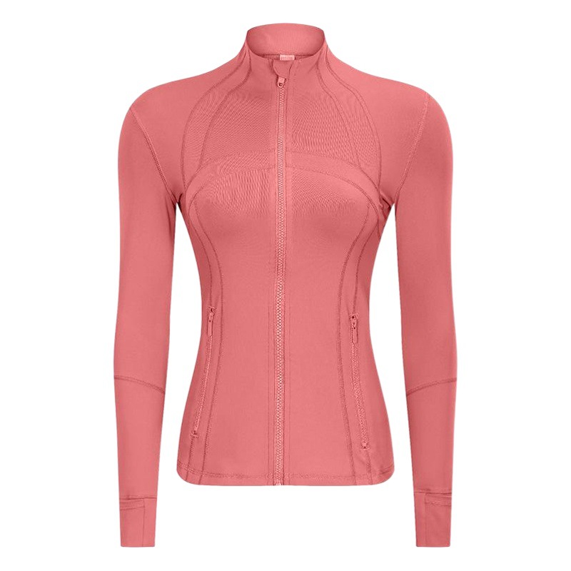 Spring 2020 New Sports Jacket Women's slim-fit stretch zipper running yoga fitness long-sleeved top wholesale