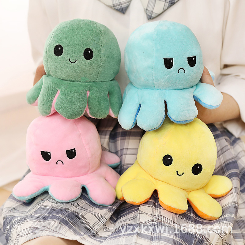 Picture of Cute flip octopus doll double-sided expression flip octopus plush toy doll wholesale custom LOGO