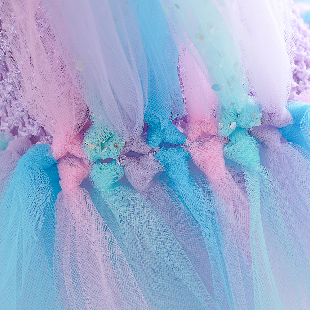 Picture of 2024 New Mermaid Princess Dress June 1 Festival Performance Dress Girl's Poncho Dress Girl's Birthday Dress