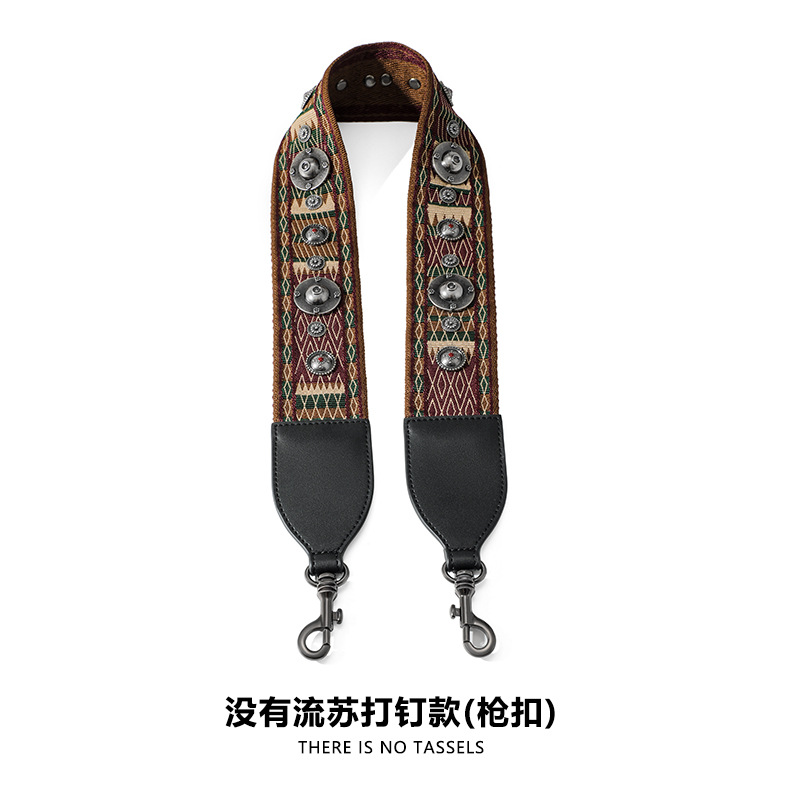 Picture of F-21 Wide Backpack with Canvas Shoulder Strap Shoulder Crossbody Cowhide Accessories Bag Strap Single Buy Tassel Nails