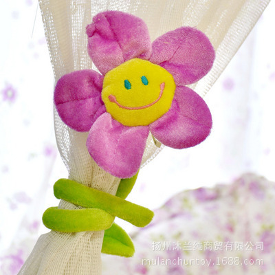Picture of Wholesale Plush Sunflower Curtain Buckle/Cartoon Flower/Smiley Sunflower/Creative Curtain Buckle/Curtain Clip Plush