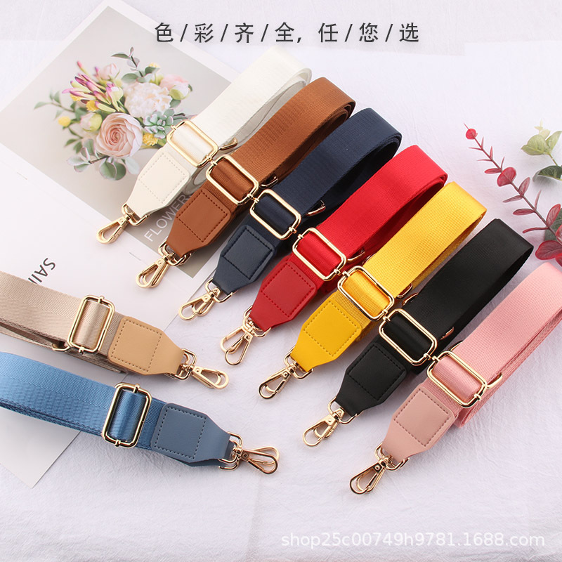 Solid Color Bag with Children's Wide Shoulder Strap Accessories Men's Single Shoulder Crossbody Bag Strap Pure Black Adjustable Replacement Strap