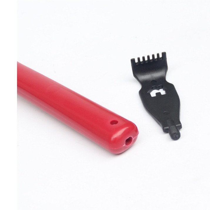 Picture of Red massage hammer with packaging health care for the elderly fitness hammer massage stick back beating no need for people to scratch
