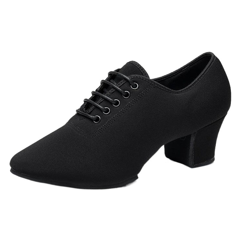 Female Adult Latin Dance Shoes Teacher's Shoes Oxford Cloth Mid-Heeled Square Dance Shoes Dancing Soft Sole Ballroom Dance Breathable