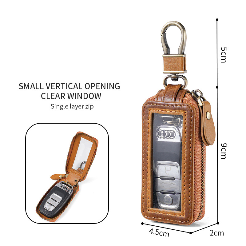 Picture of 2023 New Color Key Case Genuine Leather Men's Retro Car Key Protective Case Coloring Single and Double Layer Key Case