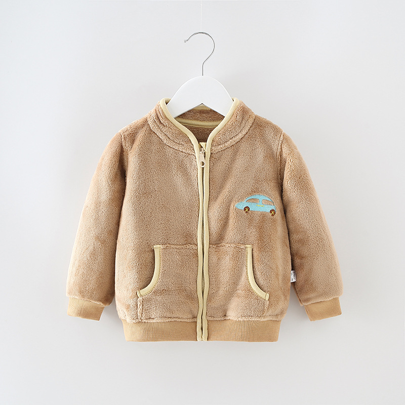 Picture of Children's coat spring and autumn flannel baby coat girls boys cardigan sweater baby coat a generation of hair
