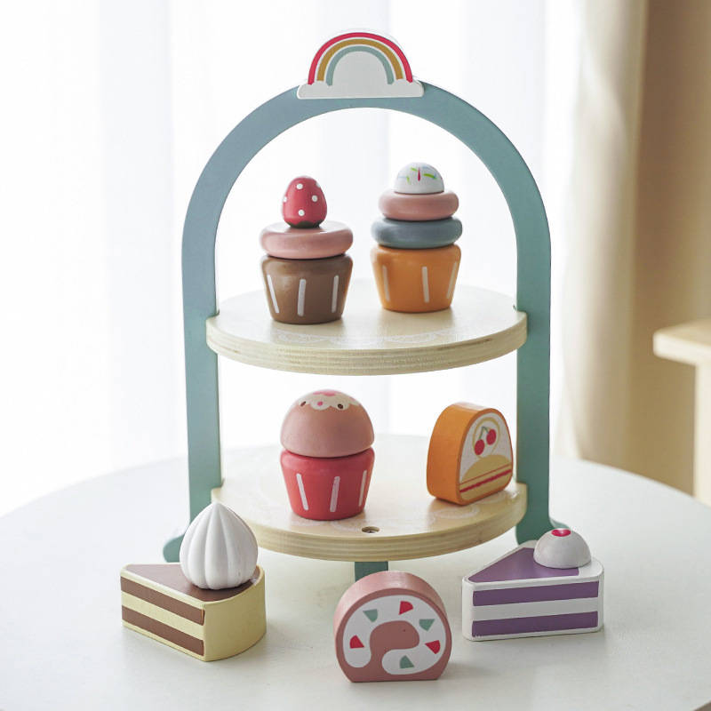 Picture of Wooden Family Royal Afternoon Tea Children's Dessert Exercise Baby's Social Ability Family Interactive Toys
