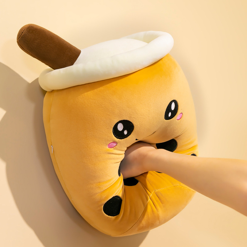 Picture of Simulation fruit milk tea cup pillow plush toy large bubble tea Doll Doll Gift cross-border foreign trade