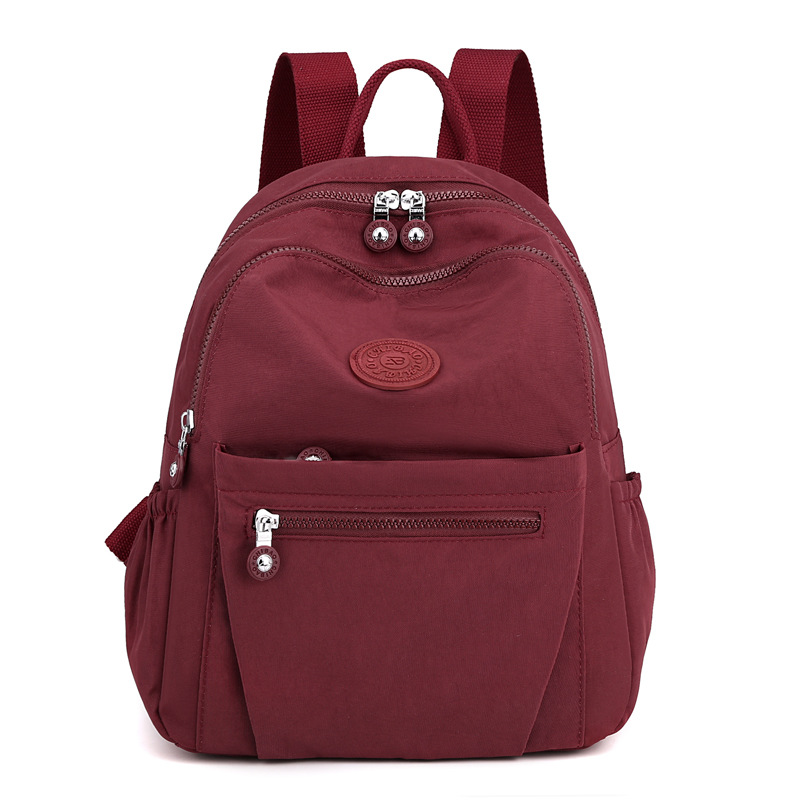 Picture of Fashion Women's Backpack Lightweight Water-repellent Nylon Cloth Bag Fashionable Outdoor Travel Bag Large Capacity Student Schoolbag