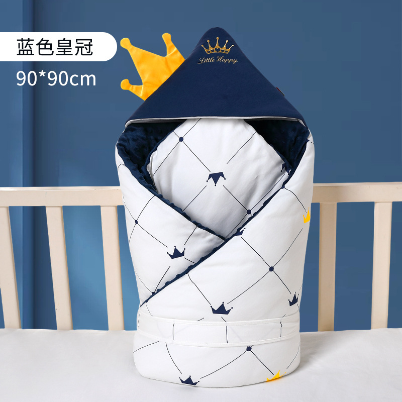 Picture of Factory direct sale baby hugging quilt autumn and winter thickened peas velvet newborn anti-startle swaddling bag anti-startle