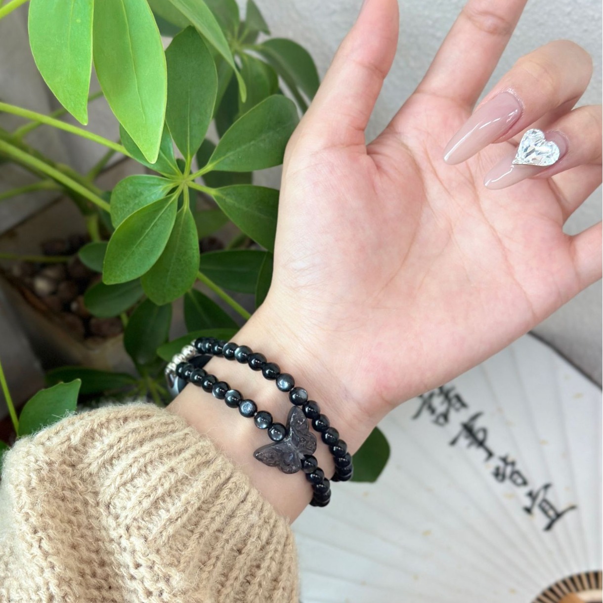 Picture of For Mi Band 9/8 Summer Butterfly Beaded Strap Universal NFC Guofeng Watch and Chain Collection Mi Band 8pro