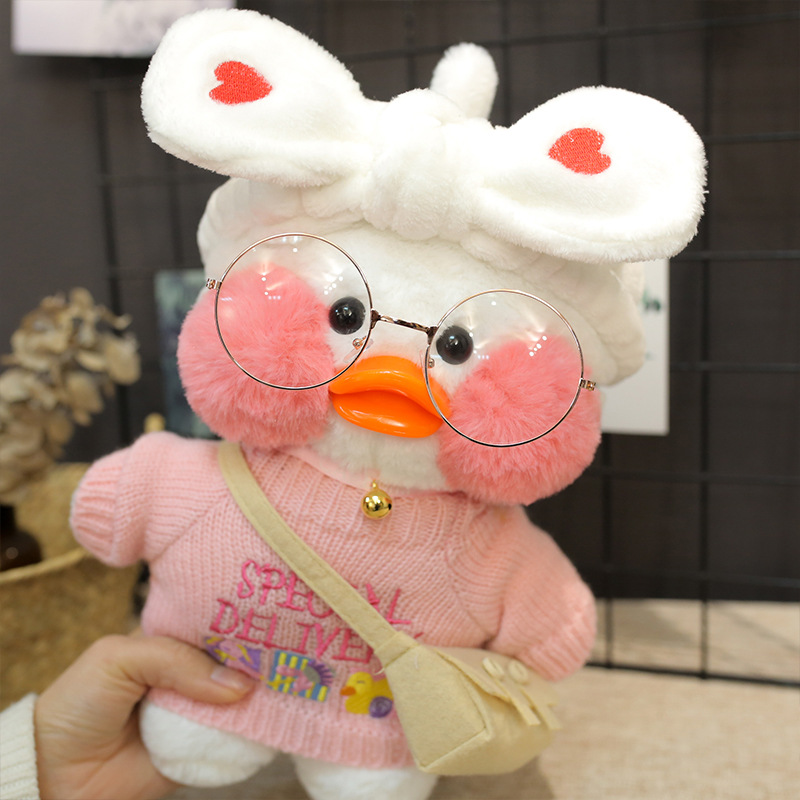 Picture of White ins Cyber Celebrity Hyaluronic Acid Duck Little Yellow Duck Plush Toy Hand Warming Pillow Doll Birthday Gift