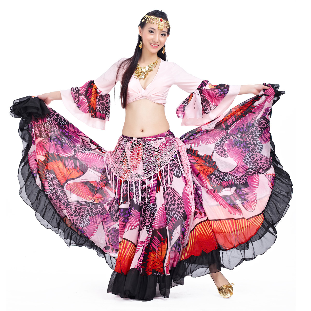 Picture of Big flower skirt suit 720 degree belly dance professional skirt charm 23 meters big skirt source factory outlet