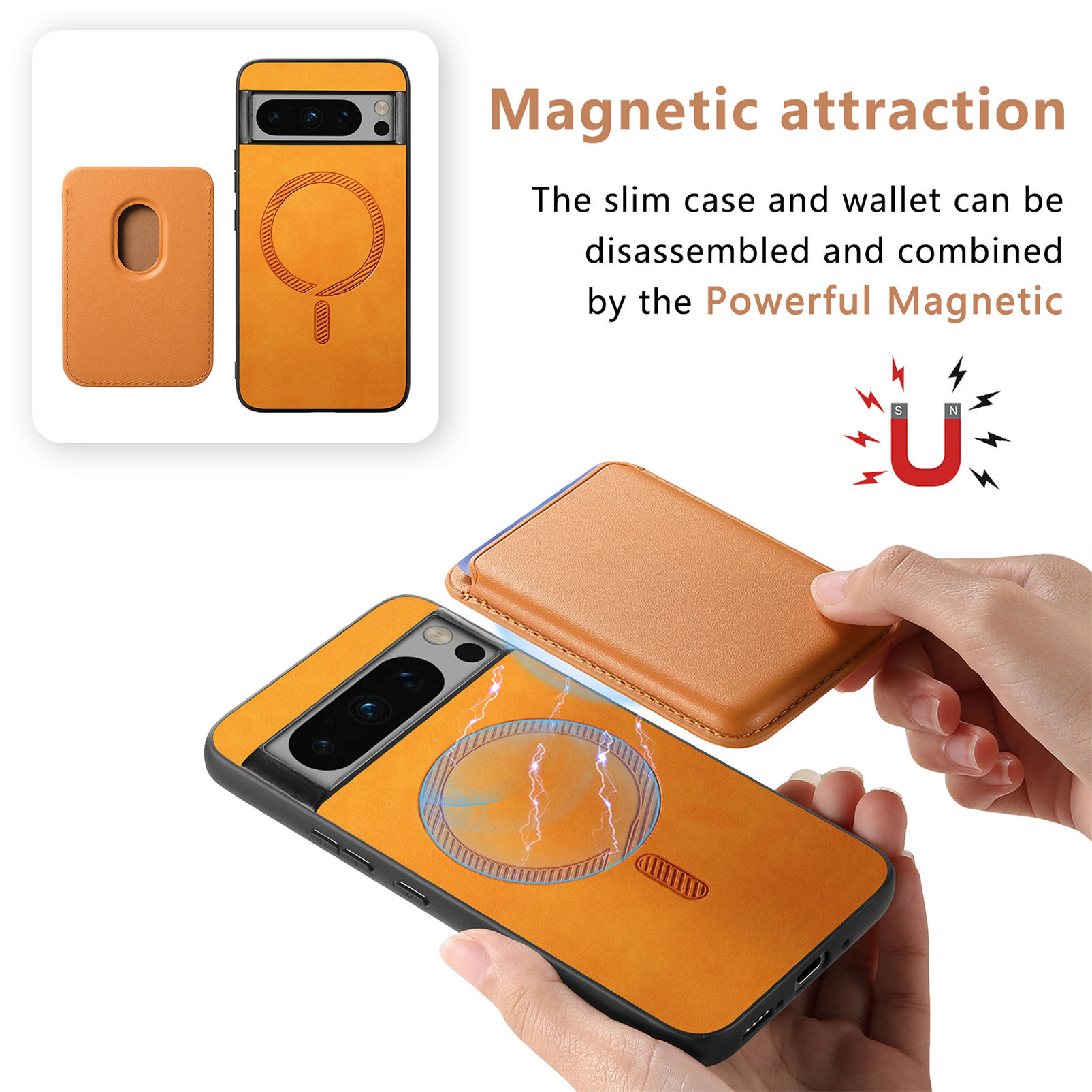 Picture of Cross-Border Applicable Google Pixel9A Mobile Phone Case Magnetic Separation Card Holder Google Pixel10Pro Protective Cover