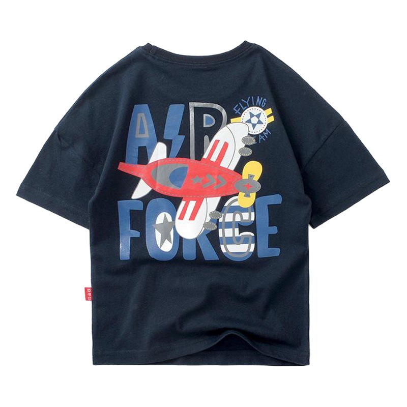 Summer T-shirt Korean Style New Children's Clothing Short-sleeved T-shirt Big Kids Cartoon Printed Loose T-shirt Boys Short-sleeved T-shirt