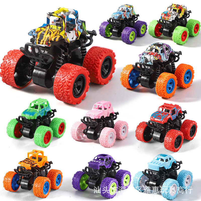 Cross-border chattering children's toys four-wheel drive inertia stunt off-road vehicle model boys toy car stall toys wholesale