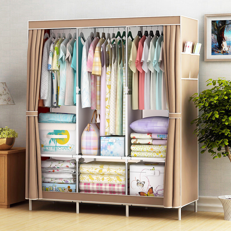 Ya Ruifan Reinforced Simple Cloth Wardrobe Storage Closet Dustproof Wardrobe Dormitory Steel Frame Reinforced Simple Modern Combination