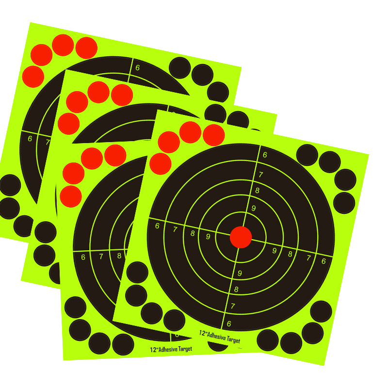 Picture of 12-inch round splash target paper fluorescent adhesive shooting target paper shooting practice color changing target paper in stock