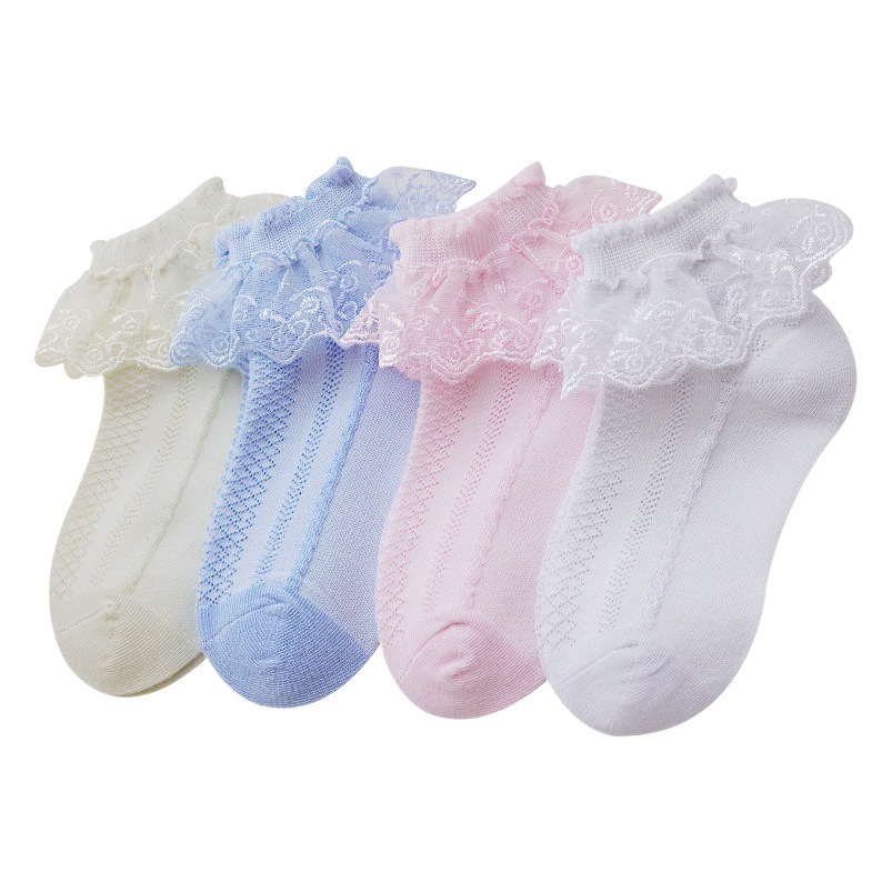 2025 Spring and Autumn Princess Socks Lace Socks Short Socks Baby Sweet Cotton Socks Summer Thin Invisible Socks Children's Socks