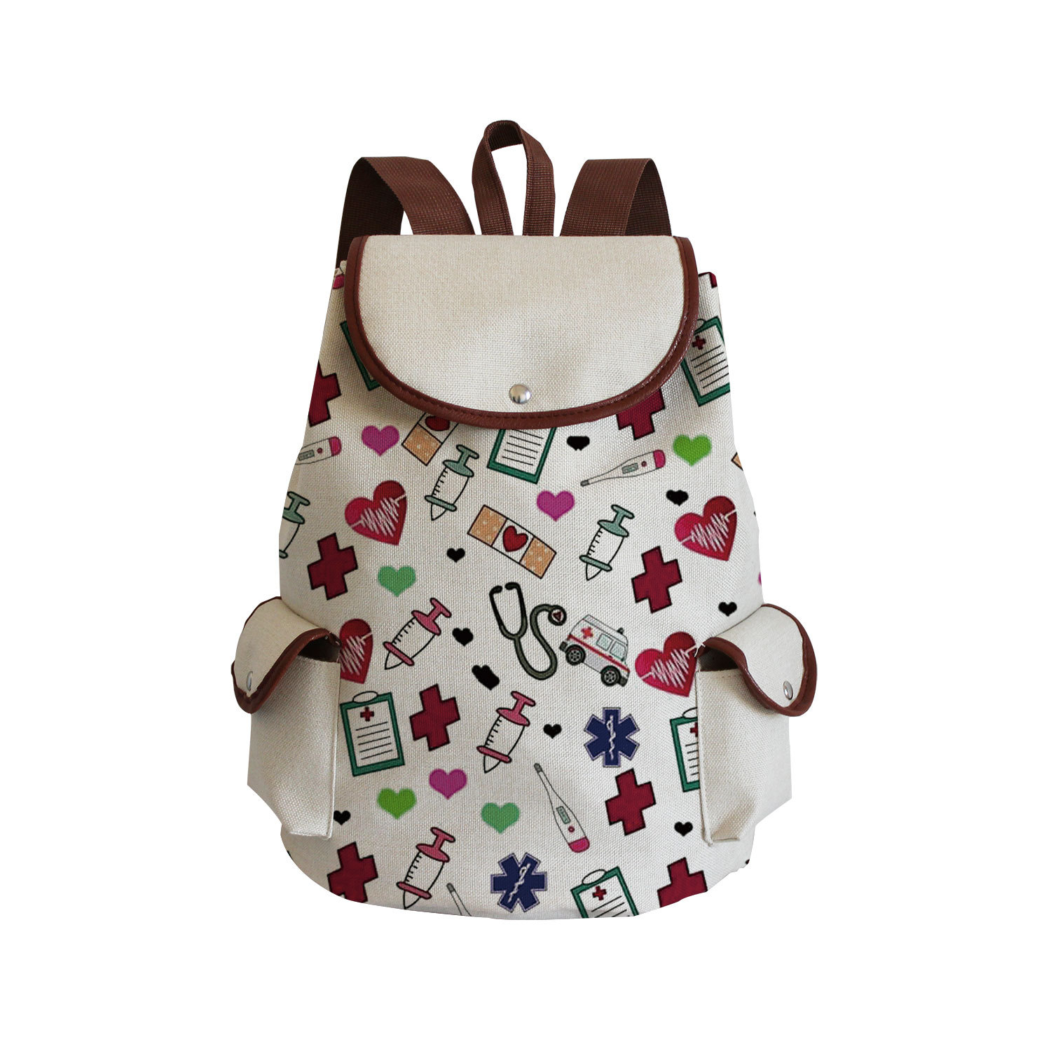 Picture of Cross-border Nurse Printed Backpack Medical Printed Large Capacity Backpack Cartoon Pattern Student Schoolbag Wholesale