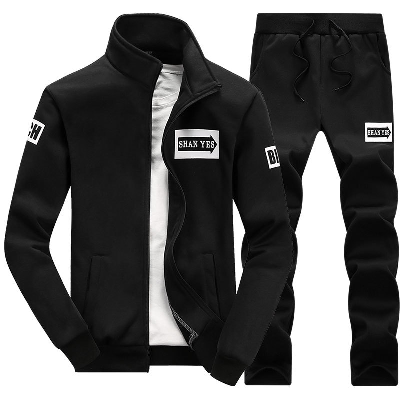 New Spring and Autumn Men's Outdoor Sports Leisure Suit Men's Foreign Trade Cross-border Running Training Suit Two Men's Clothing