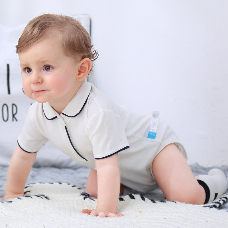 Picture of Baby Clothes Baby Clothes Baby Boy Short-Sleeved Jumpsuit Summer Triangle Harem Infant Clothing