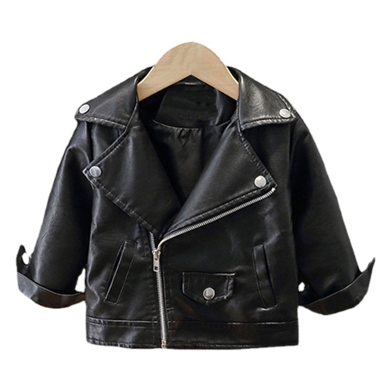 Autumn 2024 Fashion Girls Leather Jacket Leather Fashionable Cardigan Motorcycle Jacket Korean Handsome Boy Jacket T11